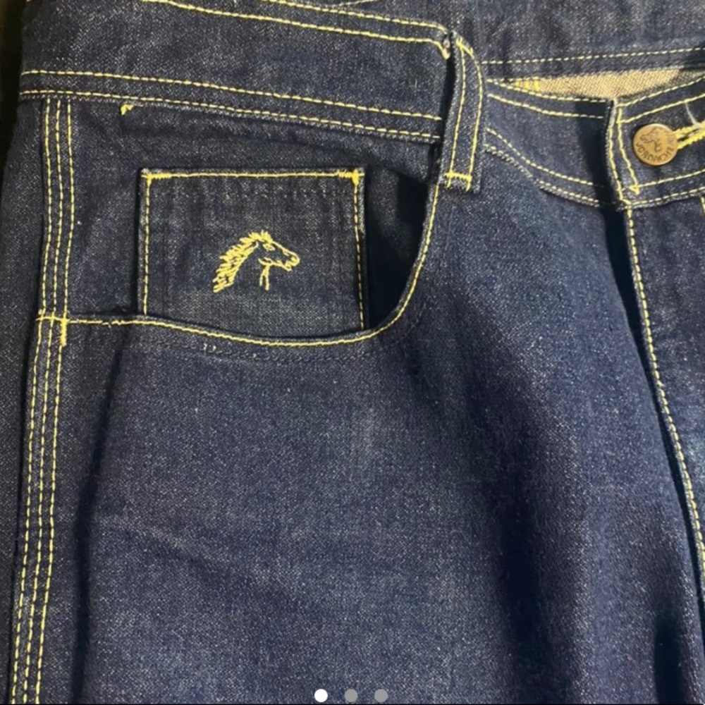 VINTAGE DENIM Jordache dark wash with green stitch